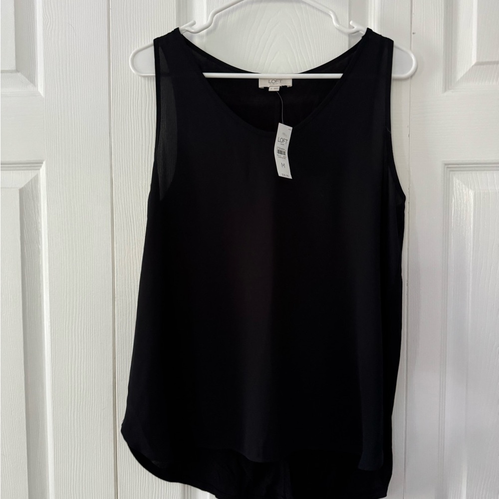 LOFT Black Tank Top with Sleek Design